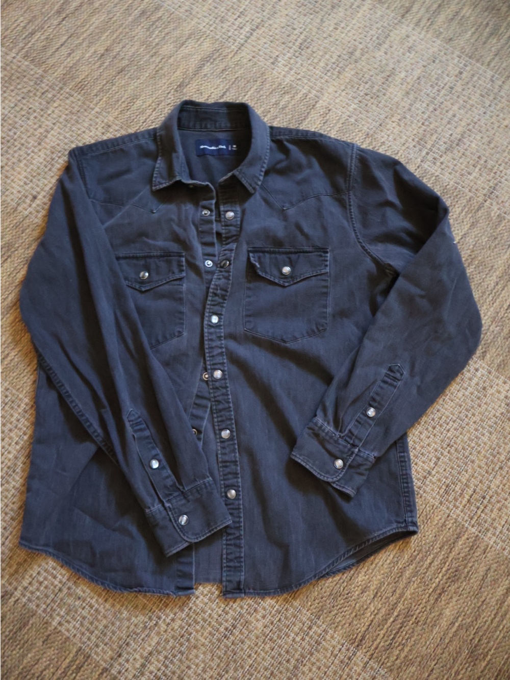 Abercrombie & Fitch Navy Logo Tag Shirt